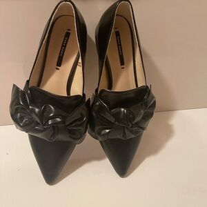 Zara Basic black patent shoes with the bow